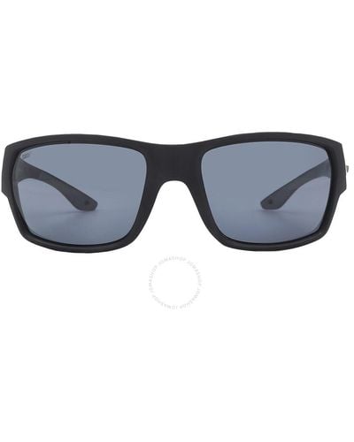 Costa Del Mar Tailfin Gray Polarized Polycarbonate Rectangular Sunglasses 6s9113 911306 60 - Blue