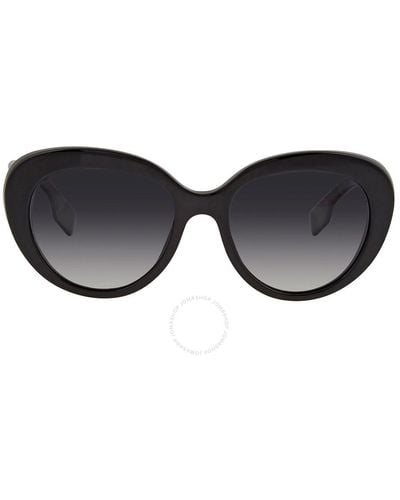 Burberry Rose Polairzed Gray Gradient Cat Eye Sunglasses Be4298 3001t3 54 - Black