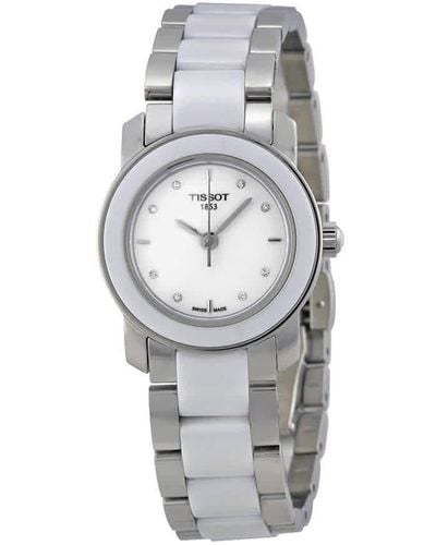Tissot T-trend Cera White Ceramic Diamond Watch T0642102201600 - Metallic