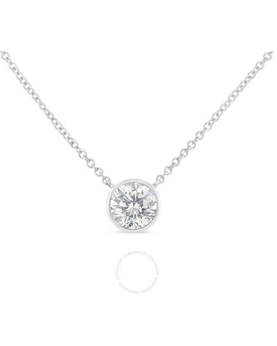 Haus of Brilliance 10k White Gold 1/10ct. Tdw Solitaire Diamond Pendant Necklace - Metallic