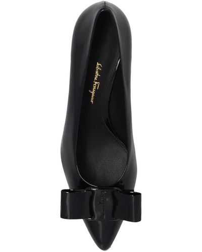 Ferragamo Patent Leather Viva Pump Shoe - Black