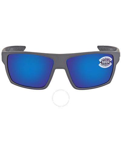 Costa Del Mar Bloke Blue Mirror Polarized Glass Sunglasses Blk 127 Obmglp 61
