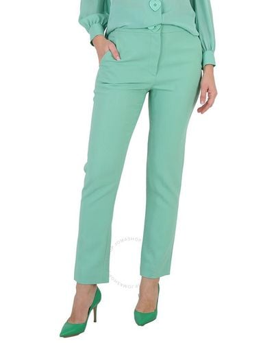 Moschino Light Heart-button Tailored Trousers - Green