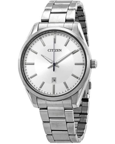 Citizen Quartz Silver Dial Stainless Steel Watch -53a - Metallic