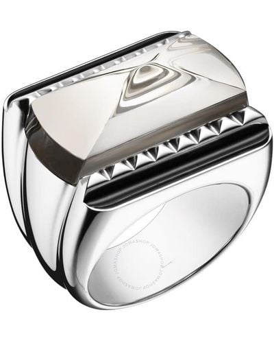 Baccarat 's Louxor Sterling Silver Grey Crystal Ring 2808038 - Metallic