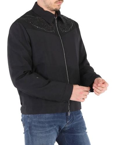 Roberto Cavalli Wool Mohair Bomber Jacket - Black