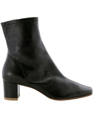 BY FAR Leather Sofia Ankle Boots - Black