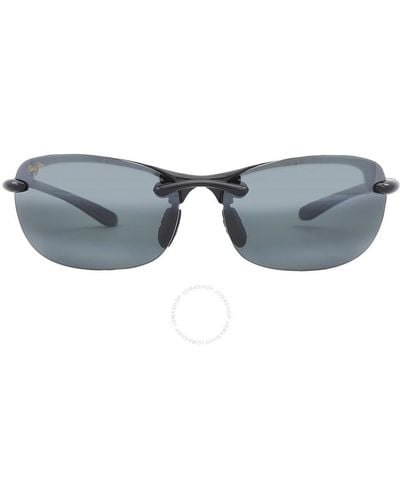 Maui Jim Hanalei Universal Fit Neutral Gray Wrap Sunglasses 413n-02 64