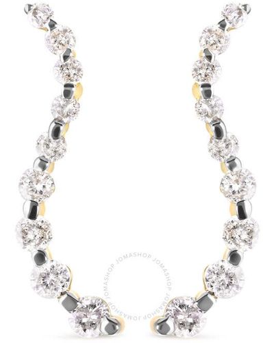 Haus of Brilliance 14k Gold 1.00 Cttw Round-cut Diamond Graduated Journey Stud Earrings - Metallic