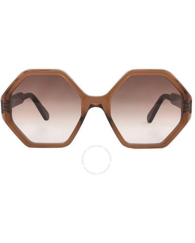 Ferragamo Gray Gradient Geometric Sunglasses Sf1070s 210 55 - Black