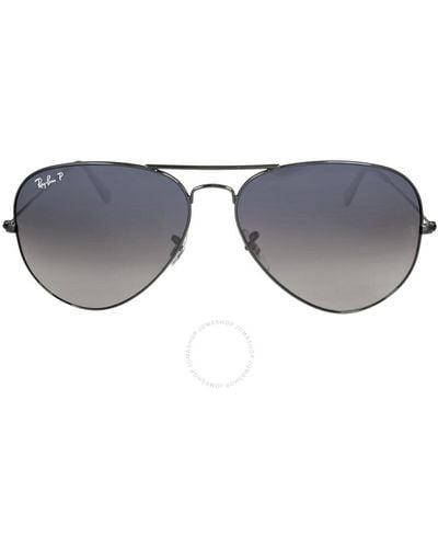 Ray-Ban Aviator Gradient Polarized Blue/grey Pilot Sunglasses Rb3025 004/78 62