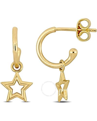 Amour Star Charm Hoop Earrings - Metallic