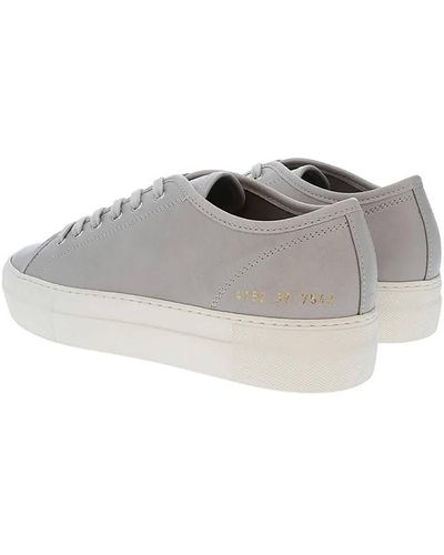 Common Projects Leather Tournament Low Super Trainers - Grey