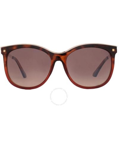 Guess Factory Brown Mirror Cat Eye Sunglasses Gf0302 52g 60 - White