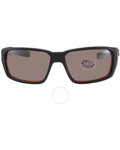 Costa Del Mar Fantail Pro Copper Silver Mirror Polarized Glass Sunglasses 6s9079 907903 60 - Brown