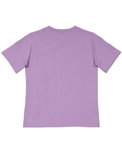 Moncler Girls Cotton Logo T-shirt - Purple