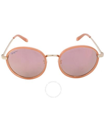Ferragamo Nude Round Sunglasses Sf159sk 670 55 - Pink