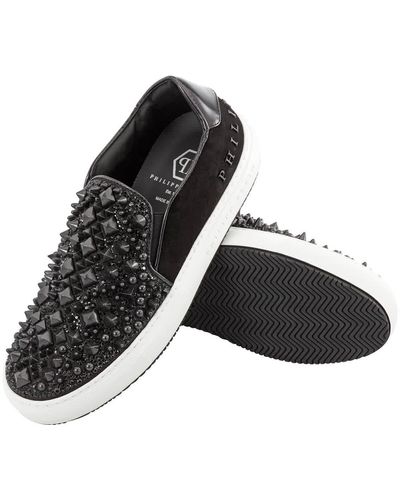 Philipp Plein Studded Slip-on Sneakers - Black