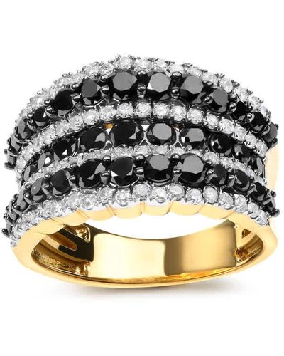 Haus of Brilliance 14k Gold Plated .925 Sterling Silver 1 3/4 Cttw Treated Black - Metallic