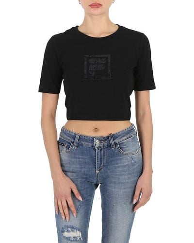 Fila Pegeen Cropped Cotton Jersey T-shirt - Black