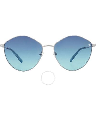 Calvin Klein Light Blue Oval Sunglasses Ckj22202s 040 61