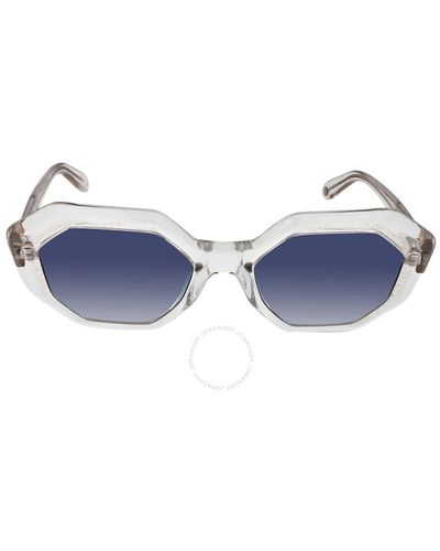 Garrett Leight Jaqueline Semi Flat Ultra Marine Gradient Geometric Sunglasses 2063 Svst/sfulmg 50 - Blue