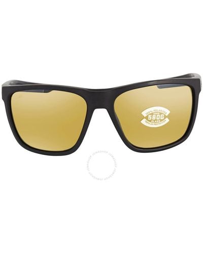 Costa Del Mar Cta Del Mar Ferg Sunrise Silver Mirror Glass Square Sunglasses Frg 11 Sglp - Brown