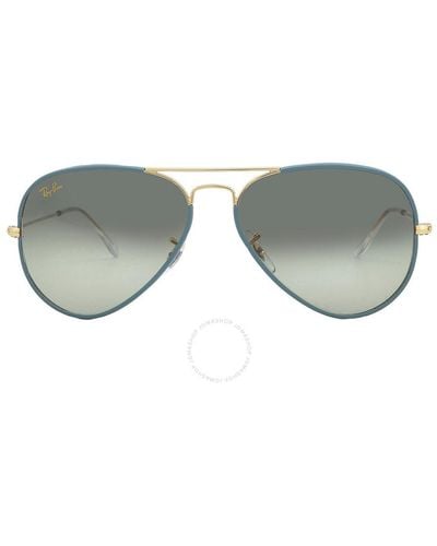 Ray-Ban Aviator Full Color Legend Green/blue Gradient Sunglasses Rb3025jm 9196bh 58