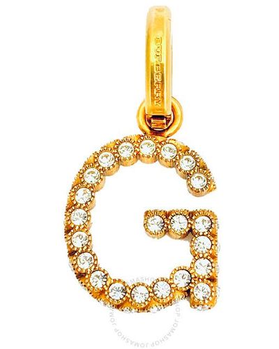 Burberry Gold G Crystal-embellished Letter Charm - Metallic