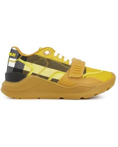 Burberry Bright Check Ramsey Low-top Sneakers - Yellow