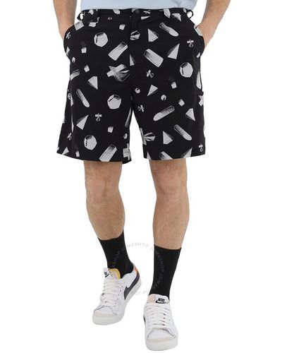 Undercover Abstract Geometric Print Shorts - Black