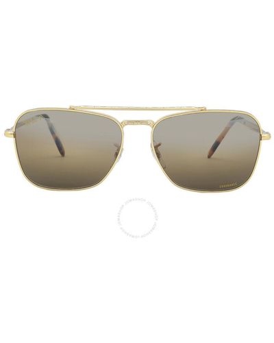Ray-Ban New Caravan Polarized Clear Gradient Dark Rectangular Sunglasses Rb3636 9196g5 58 - Grey
