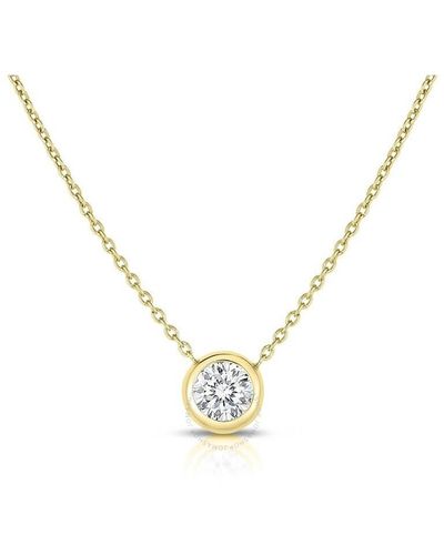 Roberto Coin Diamonds By The Inch 18k Gold Solitaire Necklace - Metallic