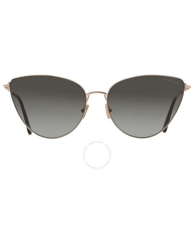 Tom Ford Anais Smoke Gradient Cat Eye Sunglasses - Gray