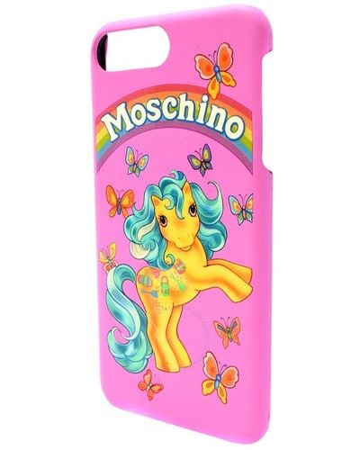 Moschino Iphone 7 Pony Motif Case - Pink