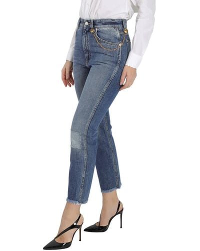 Givenchy Chain Detail Straight-leg Cropped Jeans - Blue