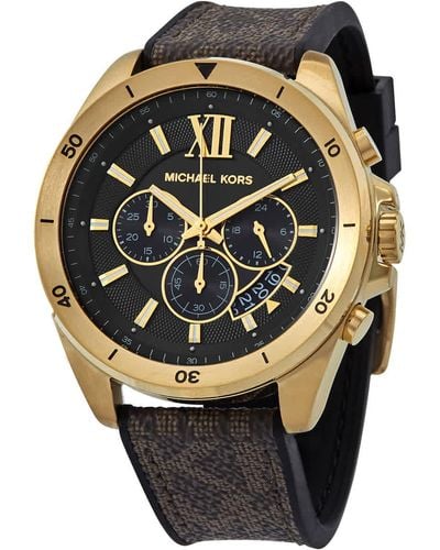 Michael Kors Brecken Chronograph Quartz Black Dial Watch - Metallic