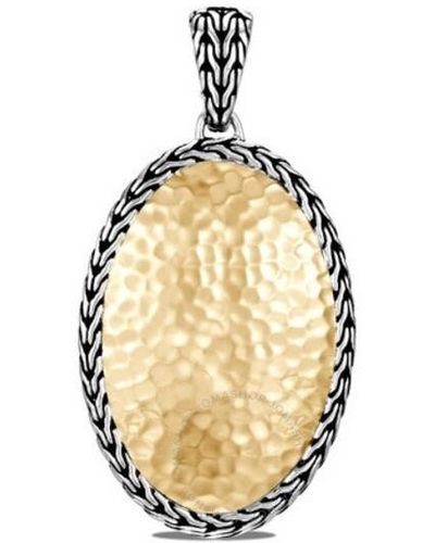 John Hardy Classic Chain Hammered 18k Gold & Silver Cluster Oval Enhancer - Metallic