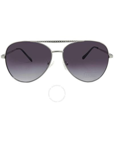 Guess Factory Grey Pilot Sunglasses Gf0399 01b 62 - Purple