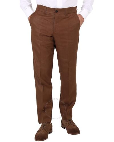 Burberry Dark Birch Dover Cropped Tailored Trousers - Brown