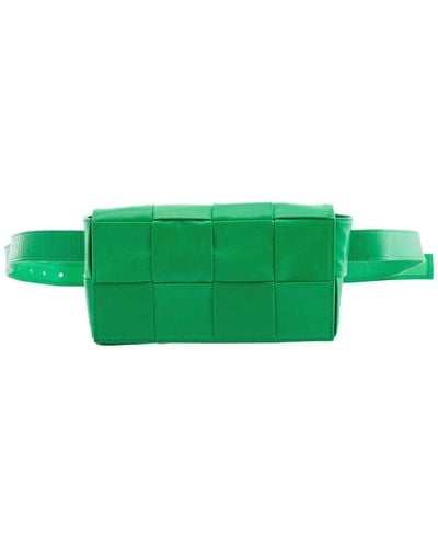 Bottega Veneta Parakeet Mini Intreccio Leather Cassette Belt Bag - Green