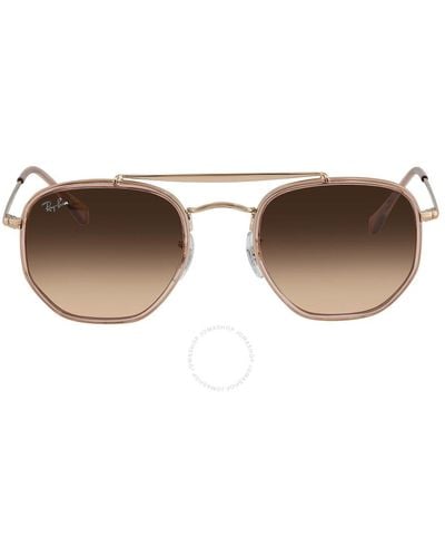 Ray-Ban Marshal Ii Pink/brown Gradient Geometric Sunglasses Rb3648m 9069a5