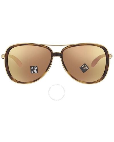 Oakley Split Time Prizm Rose Gold Polarized Pilot Sunglasses Oo4129 412914 58 - Brown