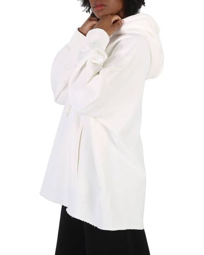 MM6 by Maison Martin Margiela Oversize Fit Cotton Hoodie - White