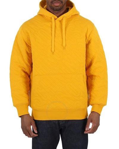Moschino All-over Logo Embroidered Hoodie - Yellow