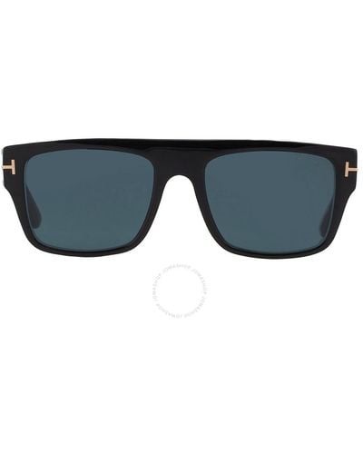 Tom Ford Dunning Blue Browline Sunglasses Ft0907 01v 55