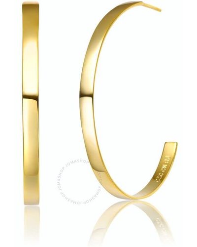 Rachel Glauber 14k Gold Plated Open Hoop Earrings - Metallic