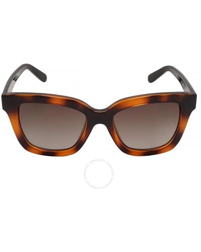 Ferragamo Brown Gradient Rectangular Sunglasses  214 53