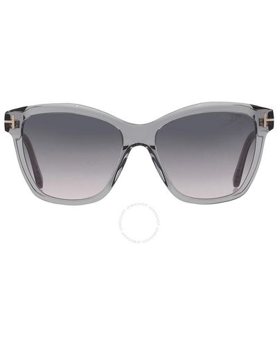 Tom Ford Lucia Smoke Butterfly Sunglasses Ft1087 20a 54 - Grey