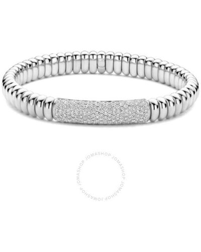 Hulchi Belluni 22344-ww 18k Wg Bracelet Pave Bar Diamonds 1.10 Cttw - White